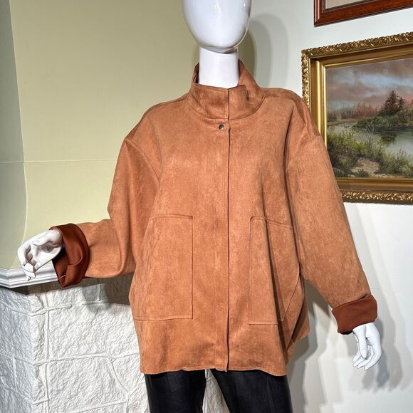 MarlaWynne Jackets & Blazers - Marla Wynne Oversized Lightweight Microfibre Zip Jacket